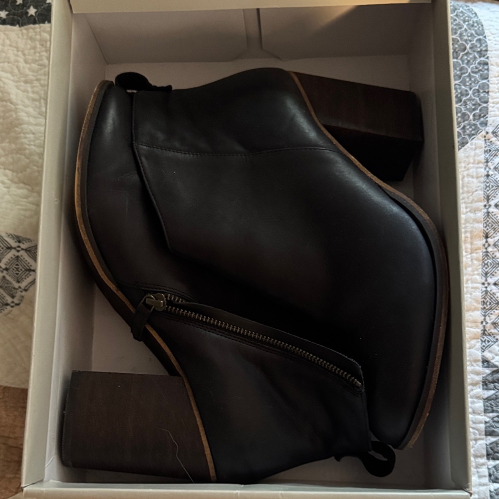 BP Black Leather Ankle Booties